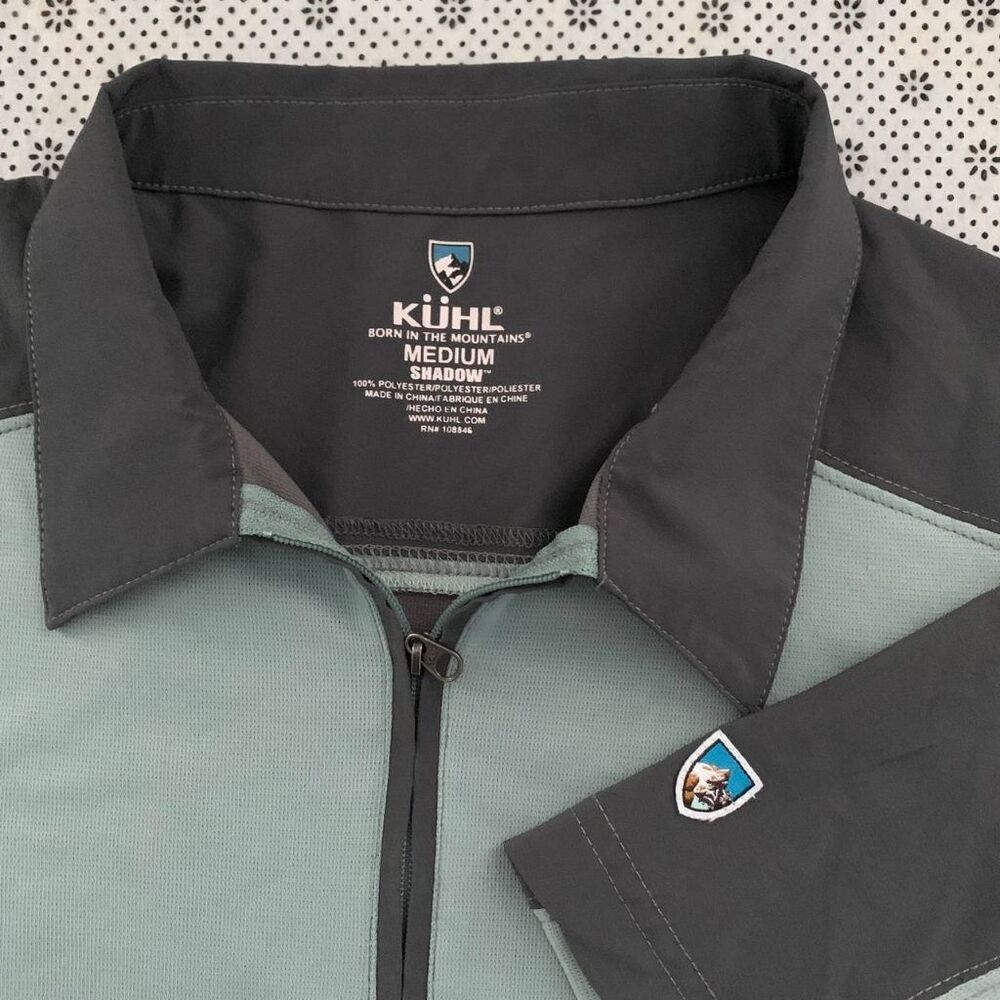 Kuhl Shadow Men's Medium Quarter Zip Short Sleeve Polo Shirt 100% Polyester KÜHL
